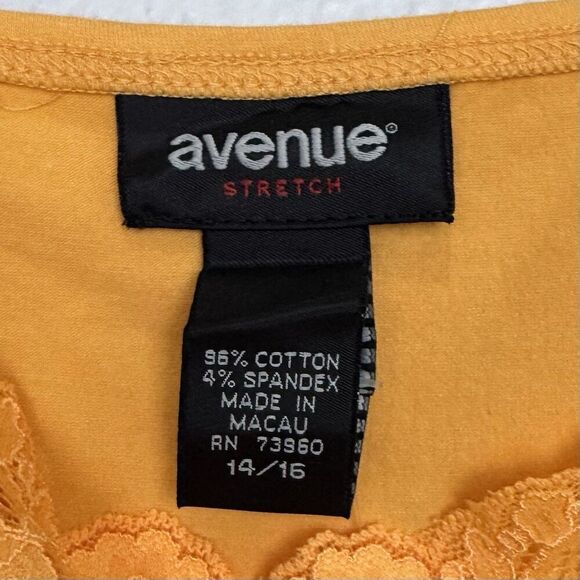 Vintage Avenue Women Y2K Lace Trim Cami Size 14/16 Orange Preppy Ribbed Knit 90S - Picture 6 of 7